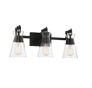 Lakewood Three Light Bathroom Vanity in Matte Black