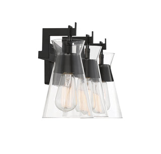 Lakewood Three Light Bathroom Vanity in Matte Black