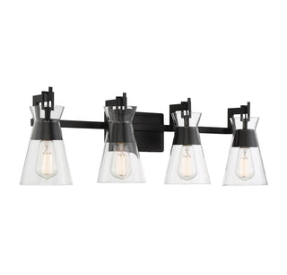 Lakewood Four Light Bathroom Vanity in Matte Black
