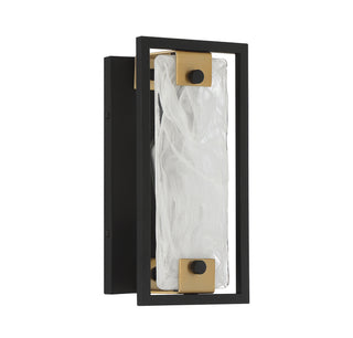 Hayward One Light Wall Sconce in Matte Black with Warm Brass Accents