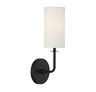 Powell One Light Wall Sconce in Matte Black