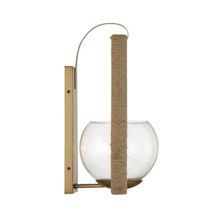 Ashe One Light Wall Sconce in Warm Brass and Rope