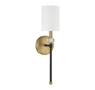 Tivoli One Light Wall Sconce in Matte Black with Warm Brass Accents
