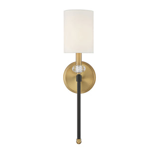 Tivoli One Light Wall Sconce in Matte Black with Warm Brass Accents