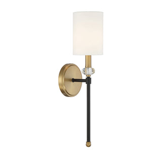 Tivoli One Light Wall Sconce in Matte Black with Warm Brass Accents