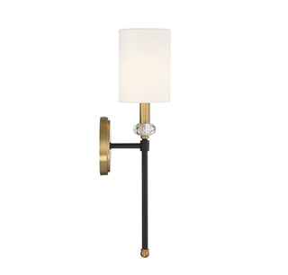 Tivoli One Light Wall Sconce in Matte Black with Warm Brass Accents