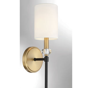Tivoli One Light Wall Sconce in Matte Black with Warm Brass Accents