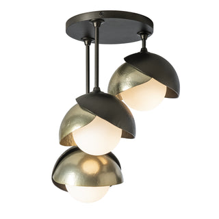 Brooklyn Brooklyn 3-Light Double Shade Semi-Flush in Oil Rubbed Bronze
