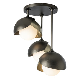 Brooklyn Brooklyn 3-Light Double Shade Semi-Flush in Oil Rubbed Bronze