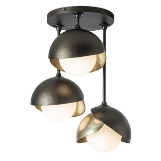 Brooklyn Brooklyn 3-Light Double Shade Semi-Flush in Oil Rubbed Bronze
