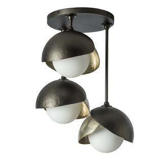 Brooklyn Brooklyn 3-Light Double Shade Semi-Flush in Oil Rubbed Bronze
