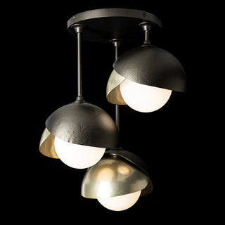 Brooklyn Brooklyn 3-Light Double Shade Semi-Flush in Oil Rubbed Bronze