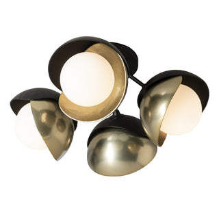 Brooklyn Brooklyn 4-Light Double Shade Semi-Flush in Black