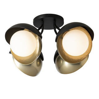 Brooklyn Brooklyn 4-Light Double Shade Semi-Flush in Black