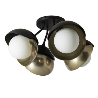 Brooklyn Brooklyn 4-Light Double Shade Semi-Flush in Black