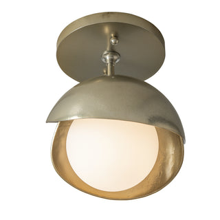 Brooklyn Brooklyn 1-Light Double Shade Semi-Flush in Modern Brass