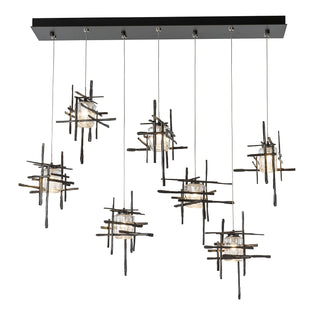 Tura Tura 7-Light Seeded Glass Pendant in Dark Smoke