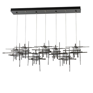 Tura Tura 7-Light Seeded Glass Pendant in Dark Smoke