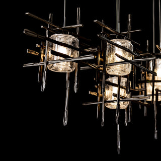 Tura Tura 7-Light Seeded Glass Pendant in Dark Smoke