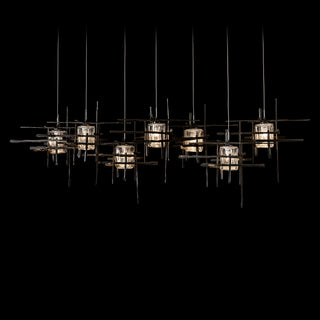 Tura Tura 7-Light Seeded Glass Pendant in Dark Smoke