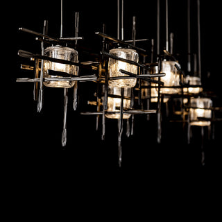 Tura Tura 7-Light Seeded Glass Pendant in Dark Smoke