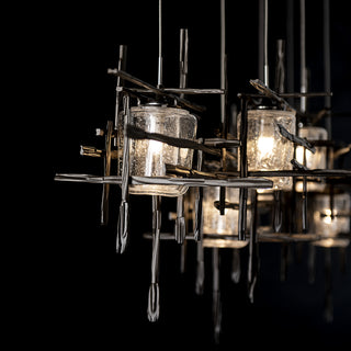 Tura Tura 7-Light Seeded Glass Pendant in Dark Smoke