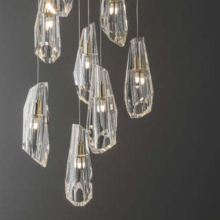Luma Luma 9-Light Large Crystal Pendant in Modern Brass
