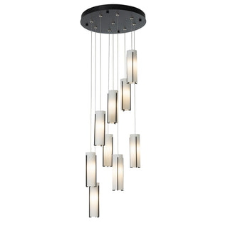 Exos Glass Exos Glass 9-Light Pendant in Black