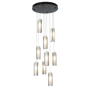 Exos Glass Exos Glass 9-Light Pendant in Black