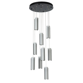 Exos Glass Exos Glass 9-Light Pendant in Black