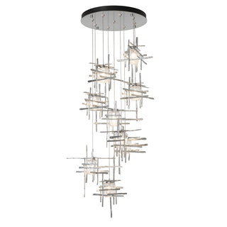 Tura Tura 9-Light Seeded Glass Pendant in Sterling