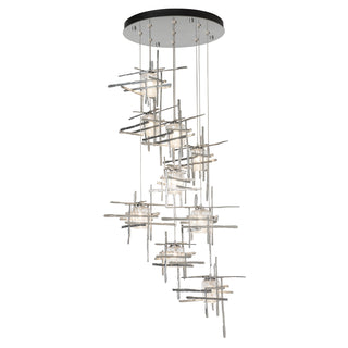 Tura Tura 9-Light Seeded Glass Pendant in Sterling