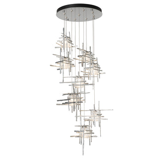 Tura Tura 9-Light Seeded Glass Pendant in Sterling