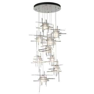 Tura Tura 9-Light Seeded Glass Pendant in Sterling