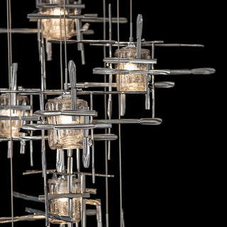 Tura Tura 9-Light Seeded Glass Pendant in Sterling