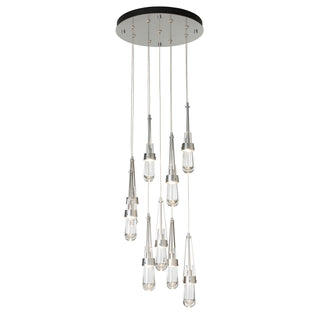 Link Link 9-Light Clear Glass Pendant in Sterling