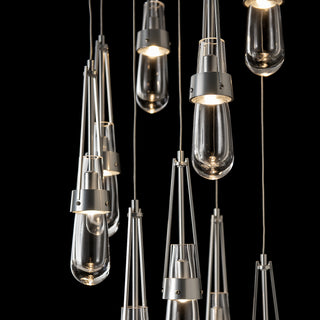 Link Link 9-Light Clear Glass Pendant in Sterling