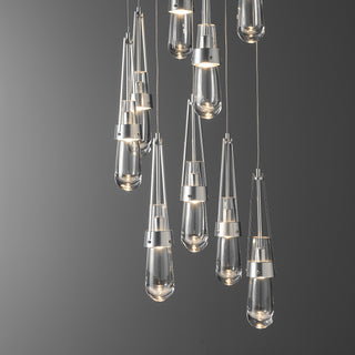 Link Link 9-Light Clear Glass Pendant in Sterling