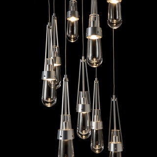 Link Link 9-Light Clear Glass Pendant in Sterling