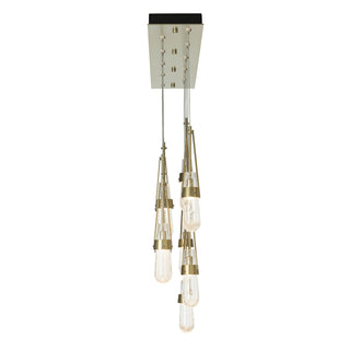 Link Link 10-Light Blown Glass Pendant in Modern Brass