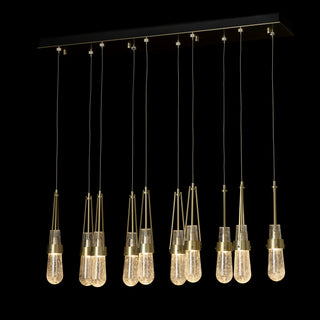 Link Link 10-Light Blown Glass Pendant in Modern Brass