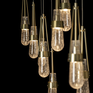 Link Link 10-Light Blown Glass Pendant in Modern Brass