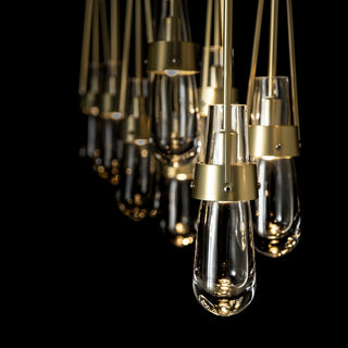 Link Link 10-Light Clear Glass Pendant in Modern Brass