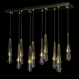Link Link 10-Light Clear Glass Pendant in Modern Brass