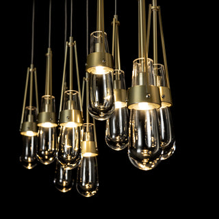 Link Link 10-Light Clear Glass Pendant in Modern Brass
