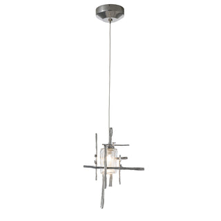 Tura Tura Seeded Glass Low Voltage Mini Pendant in Sterling