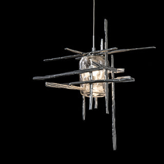 Tura Tura Seeded Glass Low Voltage Mini Pendant in Sterling