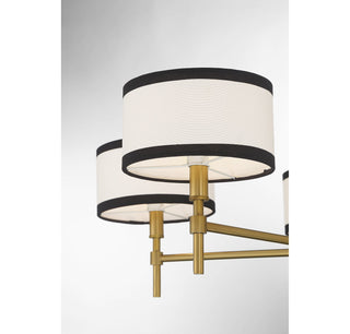 Five Light Chandelier in Natural Brass
