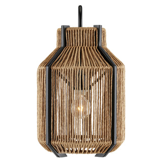 Mali One Light Wall Sconce in Natural/Satin Black