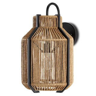 Mali One Light Wall Sconce in Natural/Satin Black
